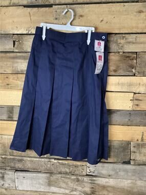 A+ School Apparel Girls Regular Uniform Skirt Pleated Navy Size 16